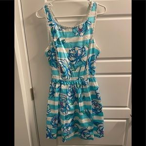 Lilly Pulitzer Blue Floral Striped Dress